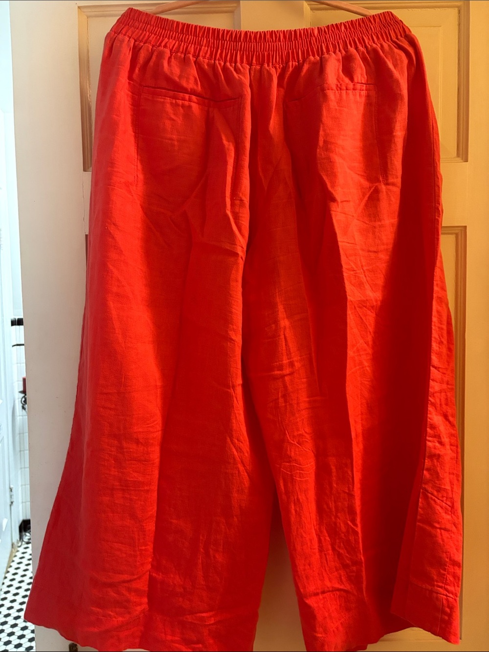 Women’s Orange Casual Linen-Blend Cullottes - Picture 4 of 4